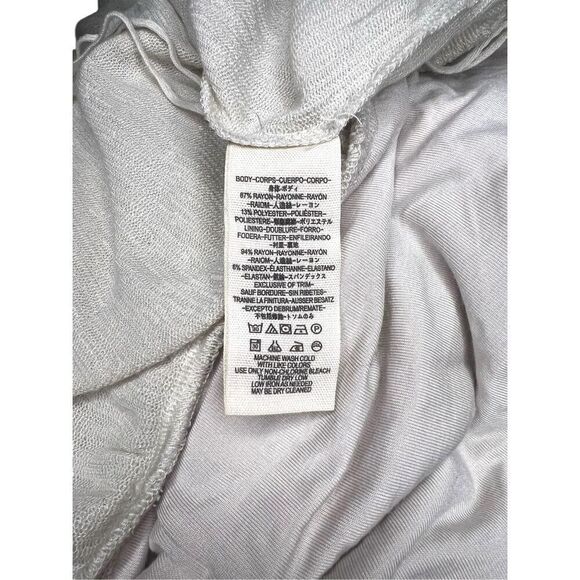 Free People Women’s Large Sundown Mini Dress Natural Ivory Cinched Cowl Neck NEW - Picture 8 of 8